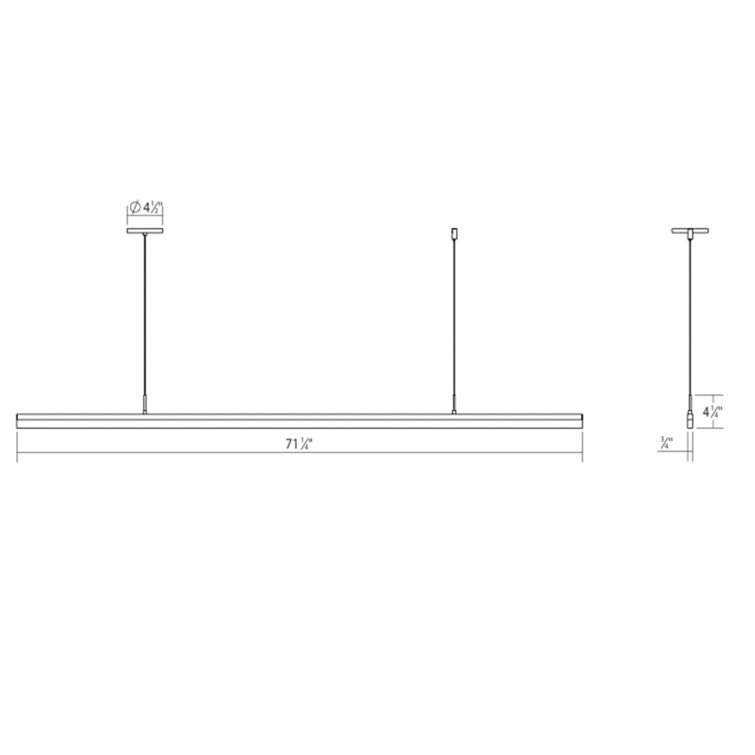 Sleek Satin White Stiletto LED Linear Kitchen Island Pendant