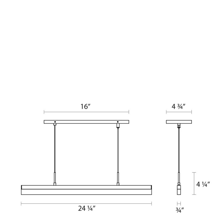 Stiletto Slim LED Kitchen Island Pendant in Satin White