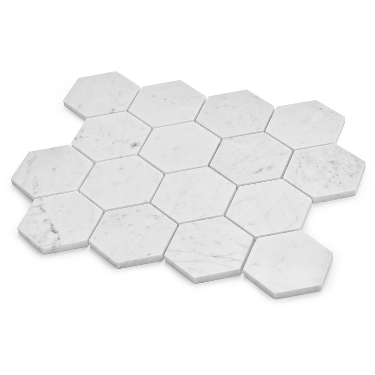 Elegant Hexagon Polished Marble Mosaic Tile for Walls & Floors
