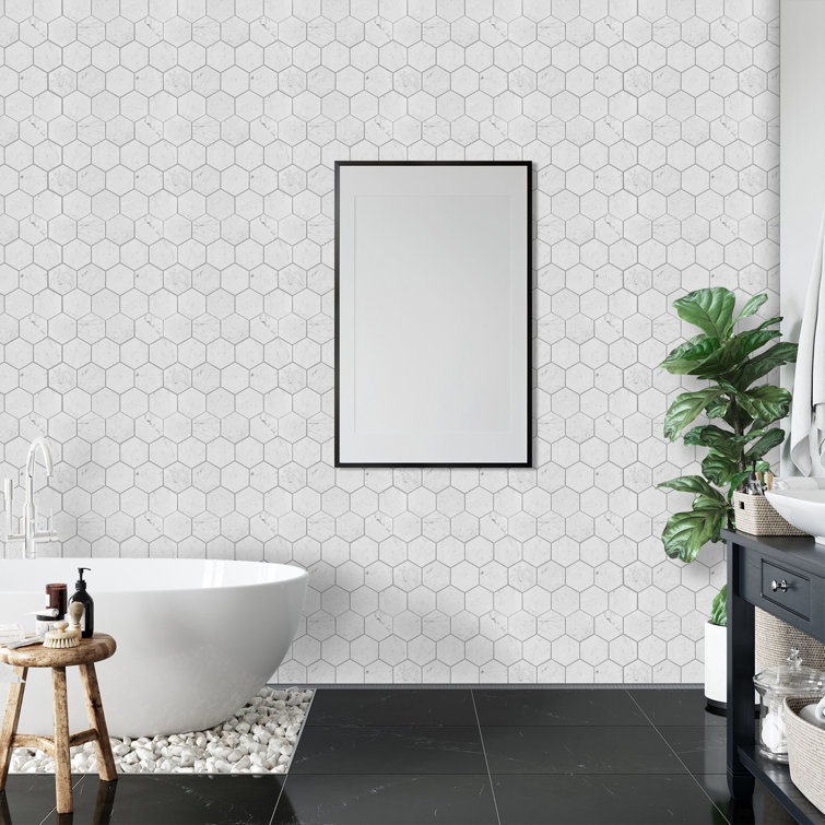 Elegant Hexagon Polished Marble Mosaic Tile for Walls & Floors