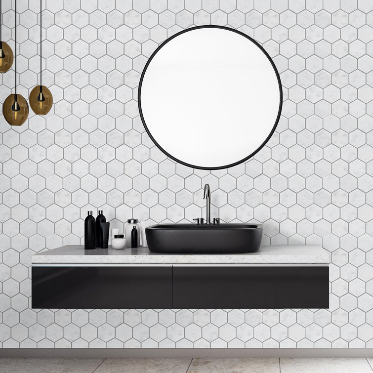 Elegant Hexagon Polished Marble Mosaic Tile for Walls & Floors