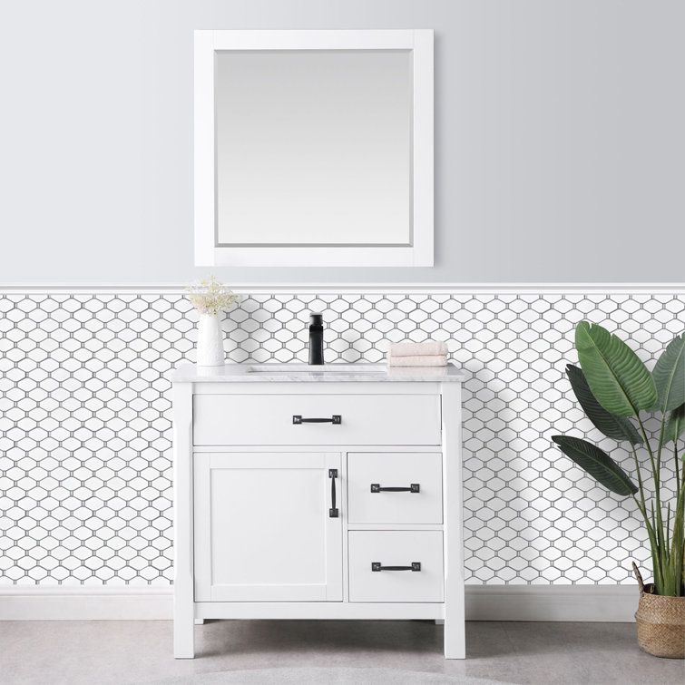 Honeycomb White Recycled Glass Mosaic Wall and Floor Tile