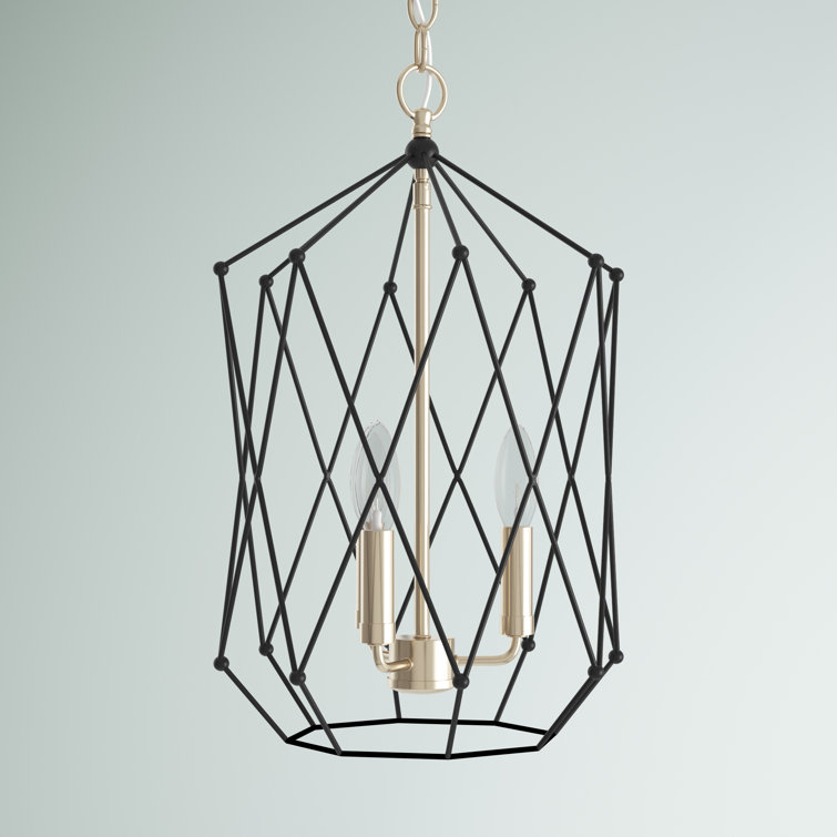 Zarra Satin Brass 3-Light Geometric Pendant
