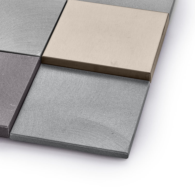 Steel Gray 12" x 12" Peel-and-Stick Metal Mosaic Wall Tile