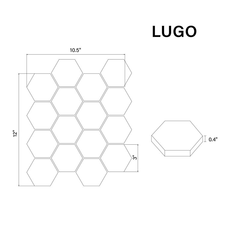 Gray Hexagon Lava Stone Mosaic Tile for Indoor and Outdoor Use