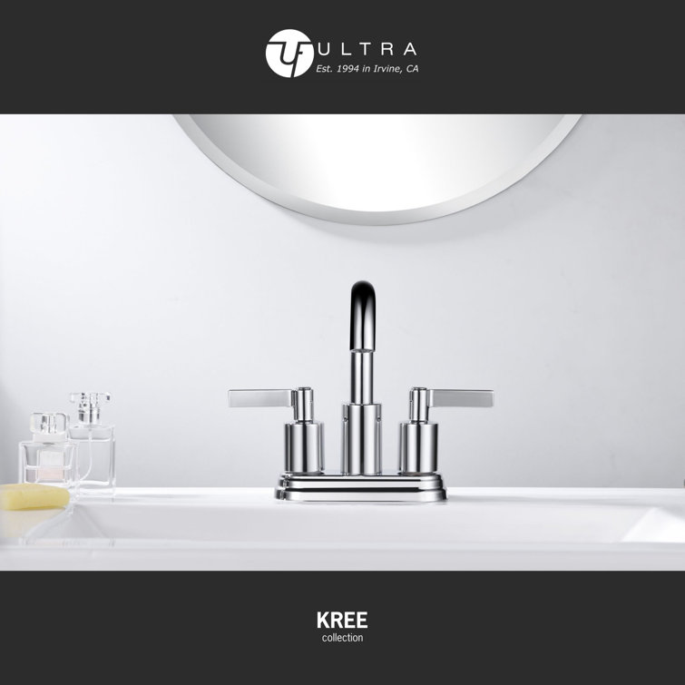 Polished Chrome 2-Handle Centerset Bathroom Faucet with Drain Assembly