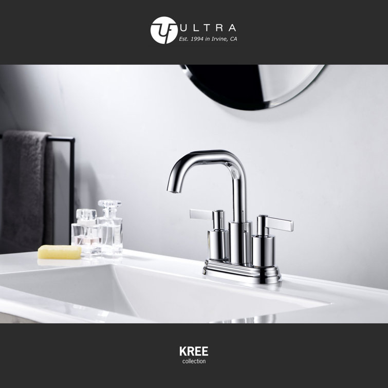 Polished Chrome 2-Handle Centerset Bathroom Faucet with Drain Assembly