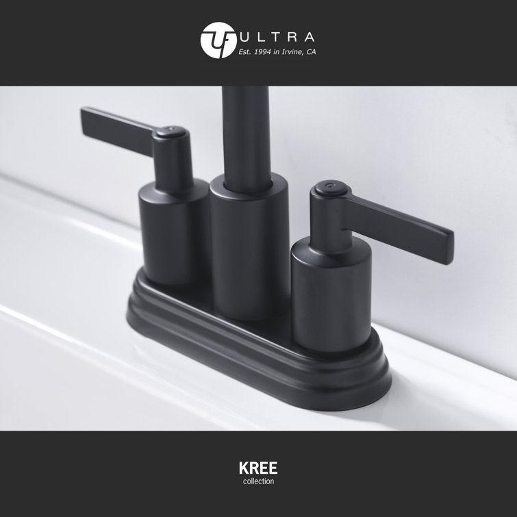 Matte Black Nickel 2-Handle Centerset Bathroom Faucet