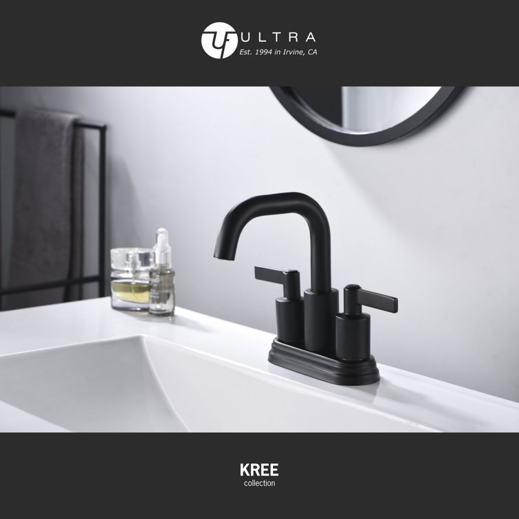 Matte Black Nickel 2-Handle Centerset Bathroom Faucet