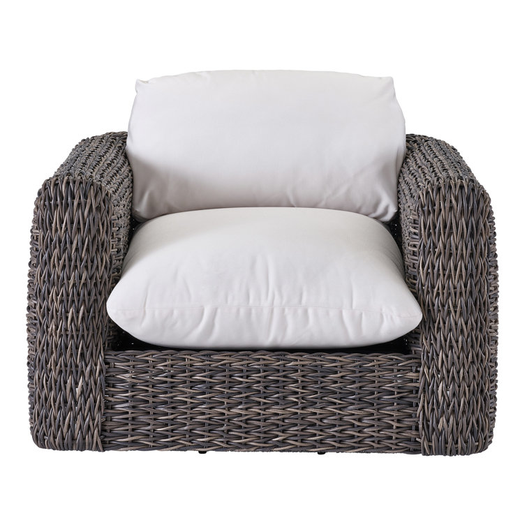 Montauk Cream Cushioned Coastal Swivel Lounge Chair