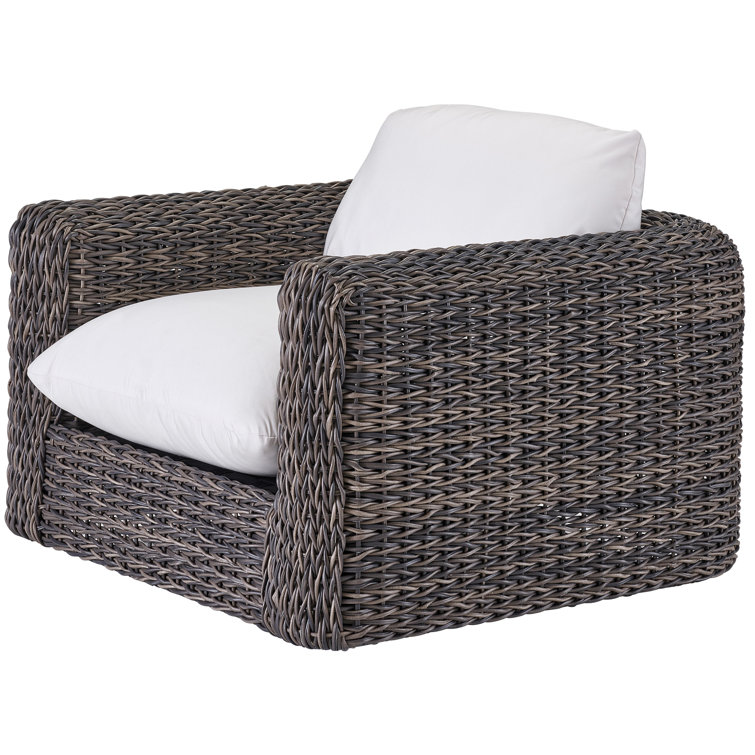 Montauk Cream Cushioned Coastal Swivel Lounge Chair