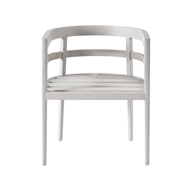 Gray Aluminum Outdoor Dining Chair with Cushions