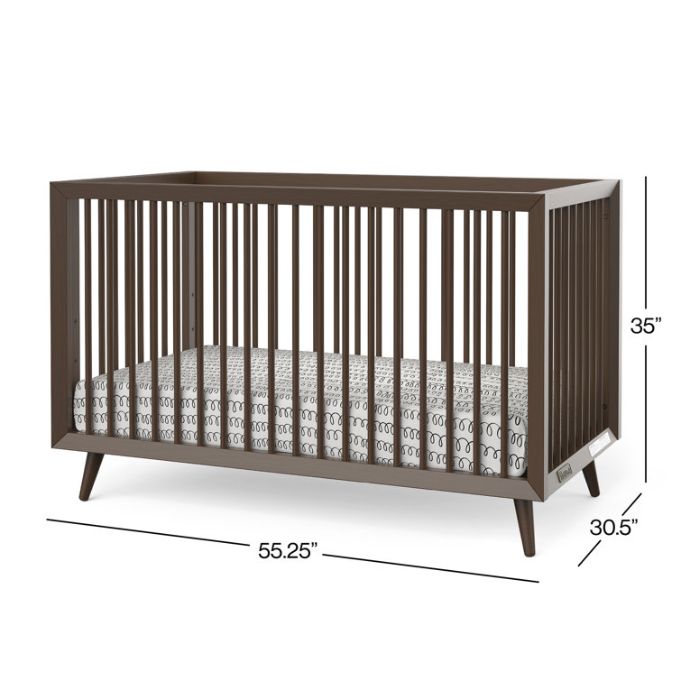 Cranbrook Toasted Chestnut Pine Wood Convertible Crib