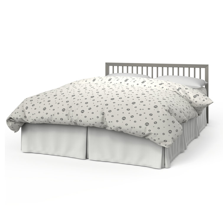 Lunar Gray Pine Wood Mid-Century Modern Convertible Crib