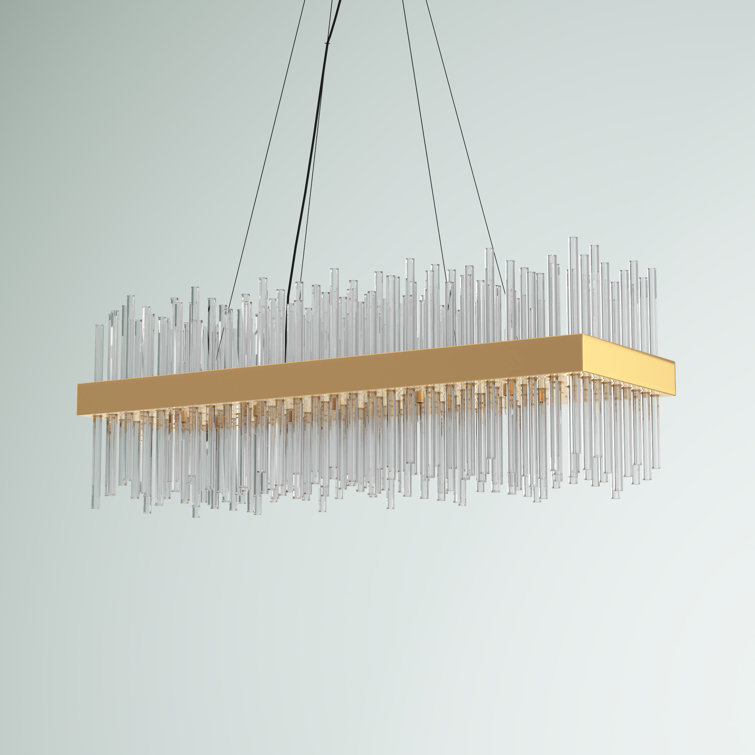 Gold Crystal Rods 20-Light Dimmable Chandelier