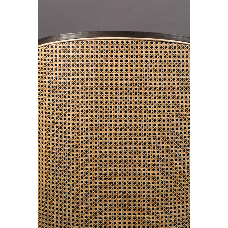 Eucalyptus Wood Square Arm Gray Geometric Armchair