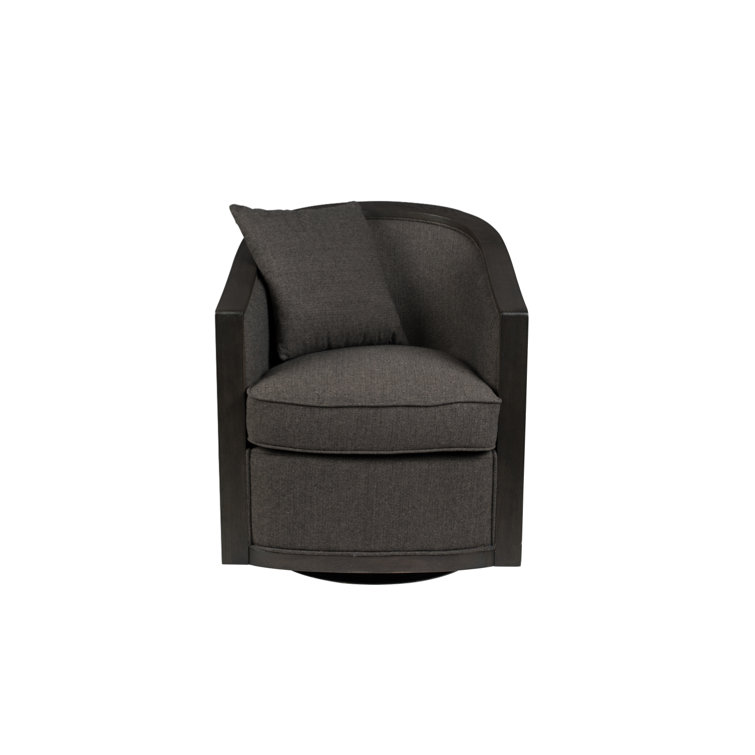 Eucalyptus Wood Square Arm Gray Geometric Armchair