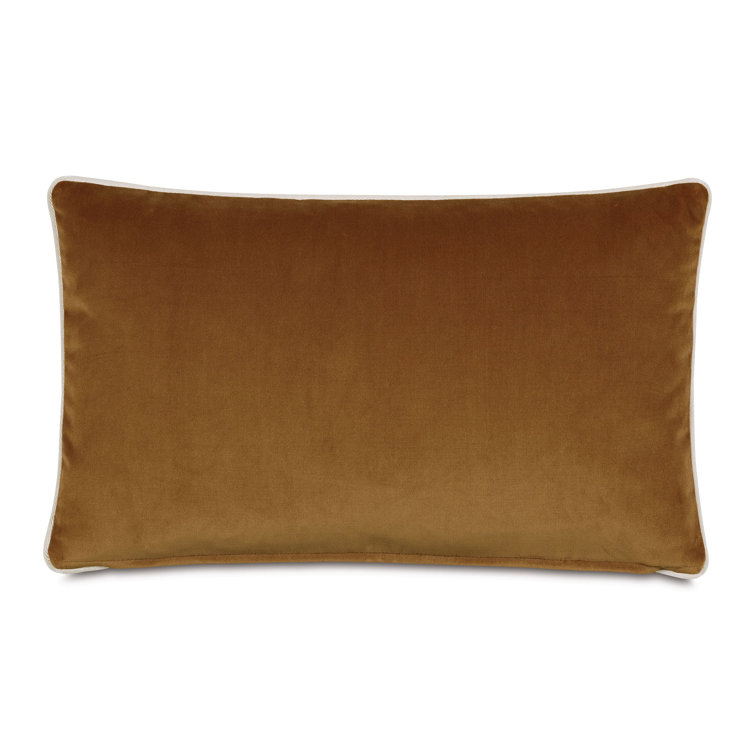 Gold Velvet Lumbar Pillow with Zebra Design