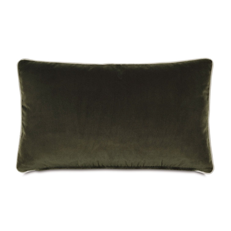 Green Velvet Rectangular Zebra Decorative Pillow 13" x 22"