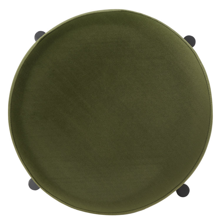 Forest Green Velvet and Black Metal Counter Stool
