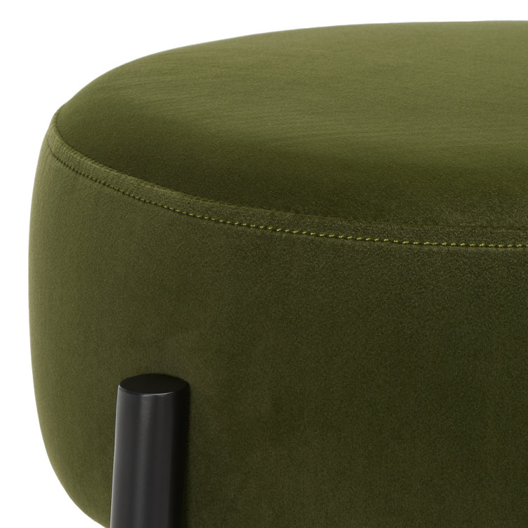 Forest Green Velvet and Black Metal Counter Stool
