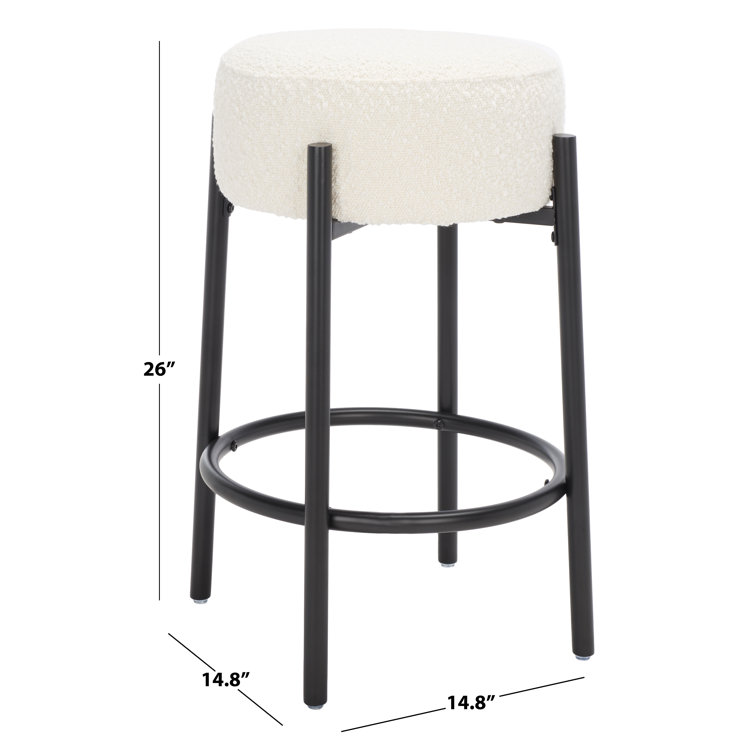 Forest Green Velvet and Black Metal Counter Stool