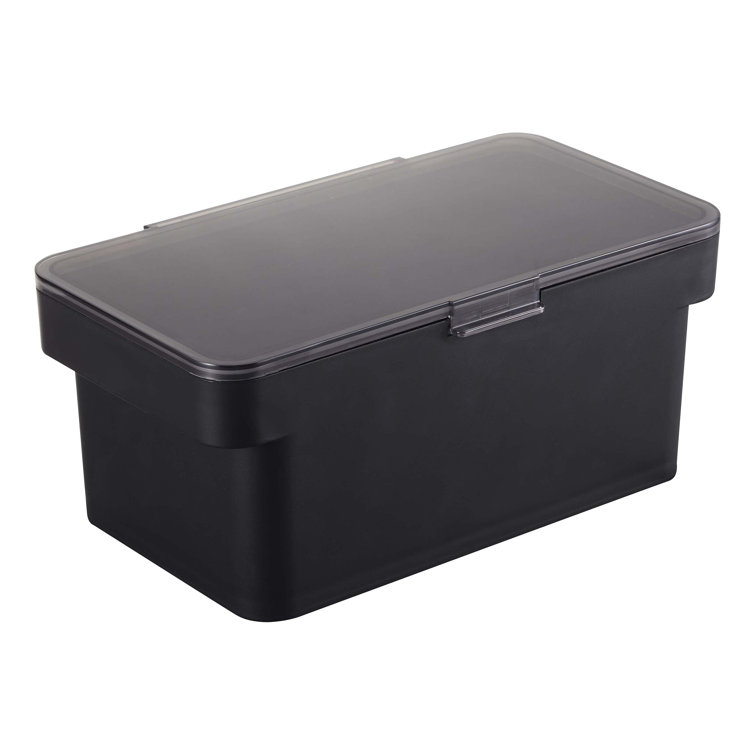Black Airtight Plastic Pet Food Storage Container, 0.8 Gallon