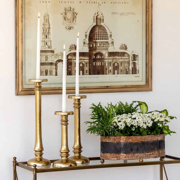 Elegant Gold Cast Aluminum Tall Candlestick