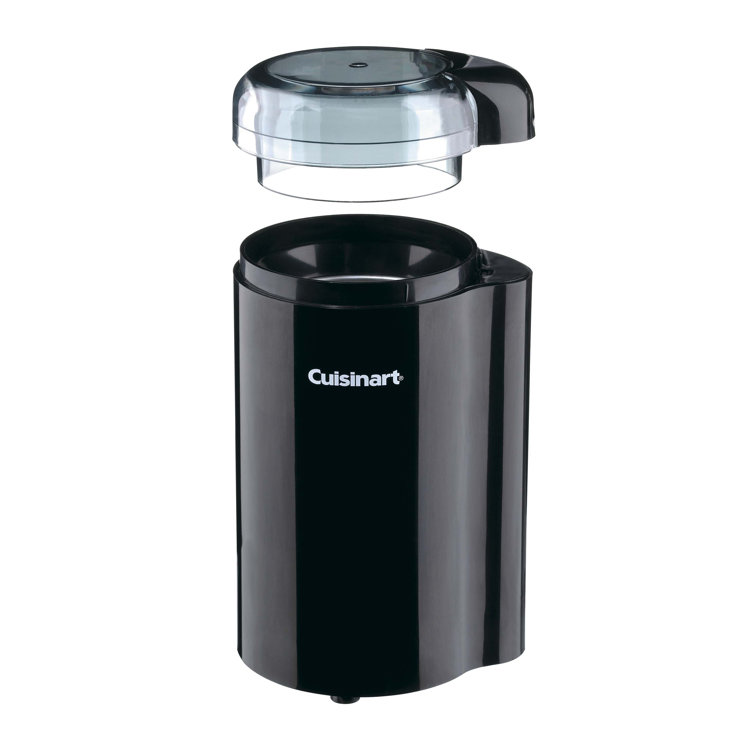 Compact Black Electric Coffee Grinder with Stainless Steel Blade
