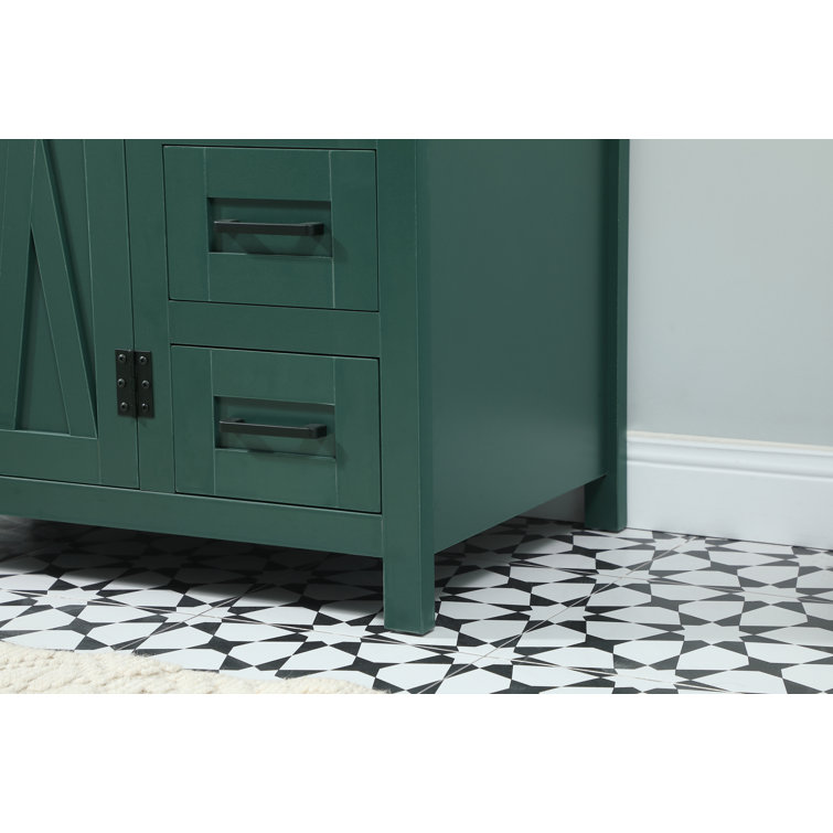 Slayton 32'' Green Oak Freestanding Single Bathroom Vanity