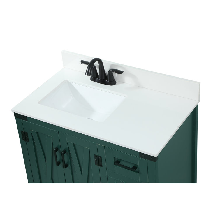 Slayton 32'' Green Oak Freestanding Single Bathroom Vanity