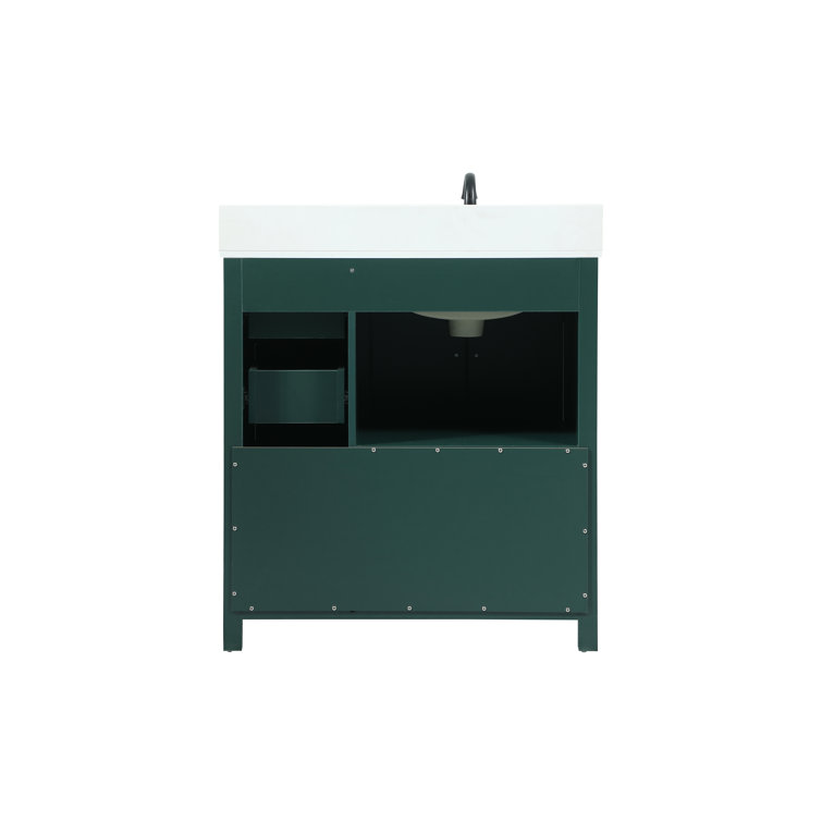 Slayton 32'' Green Oak Freestanding Single Bathroom Vanity