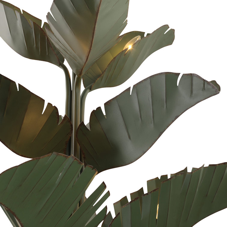 Natural Green Banana Leaf 9-Light Tiered Chandelier