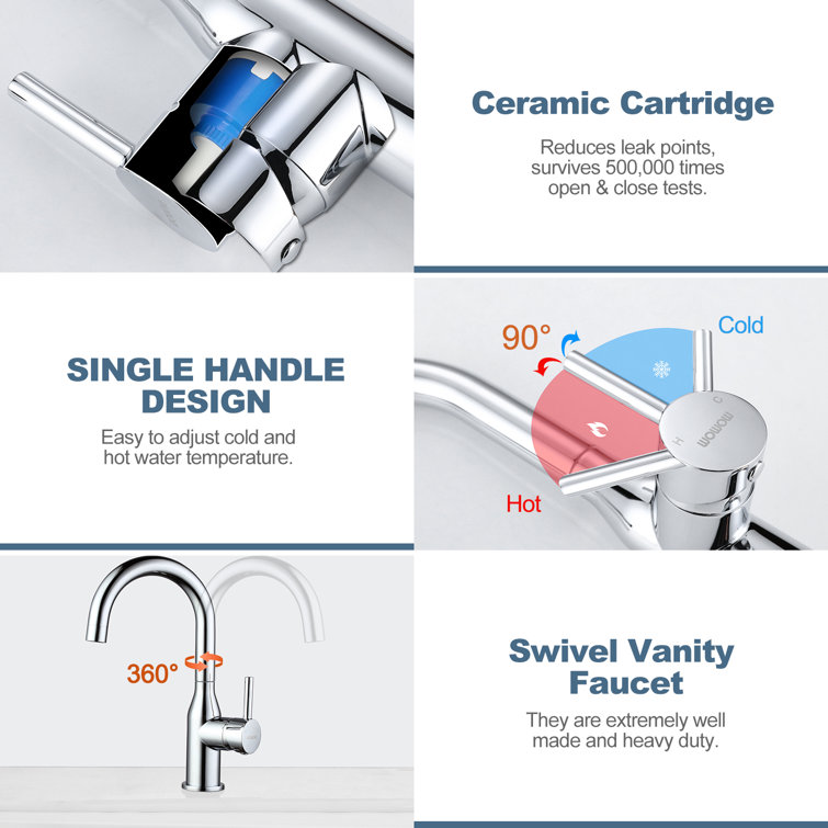 Chrome Single-Handle High Arc Bathroom Faucet