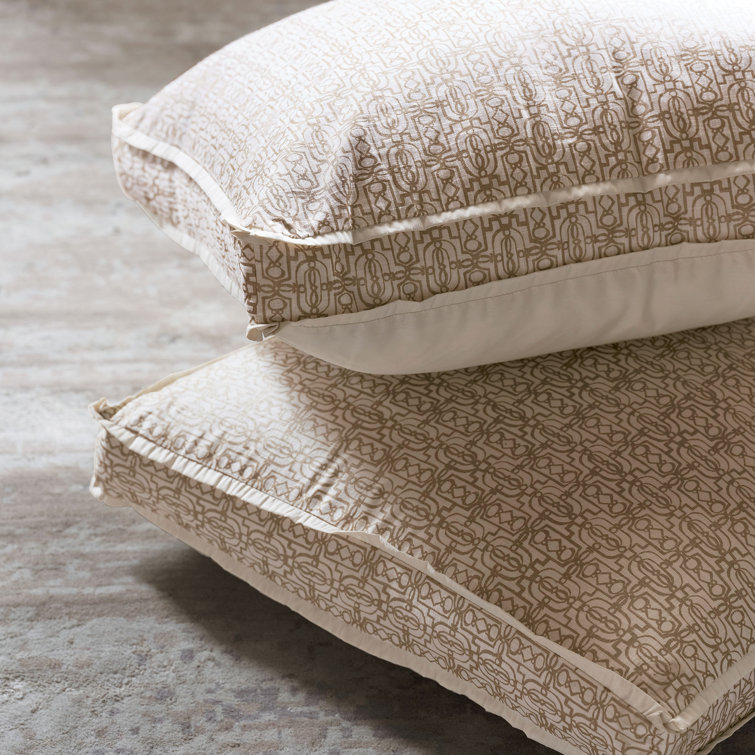 Twin Beige and White Microfiber Duvet Cover Set with Accent Pillows