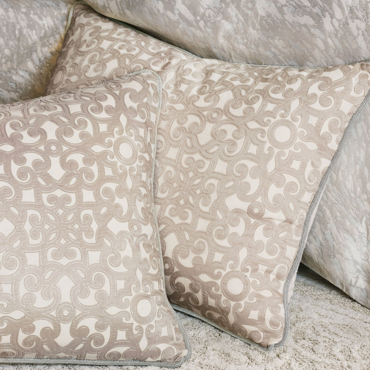 California King Beige Cotton Duvet Cover Set with Shams