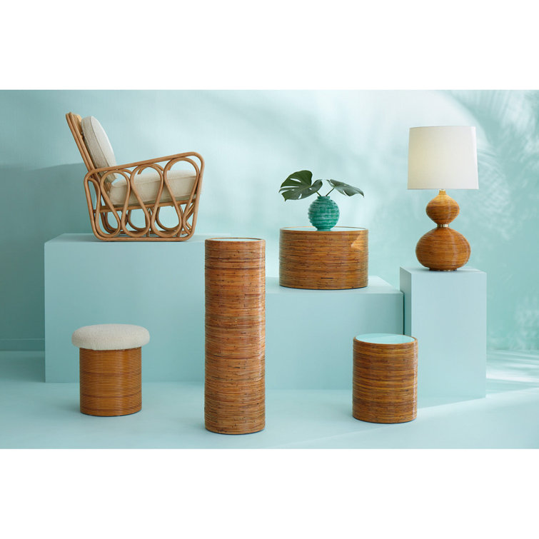 Riviera White Linen Shade Table Lamp with Brass Accents