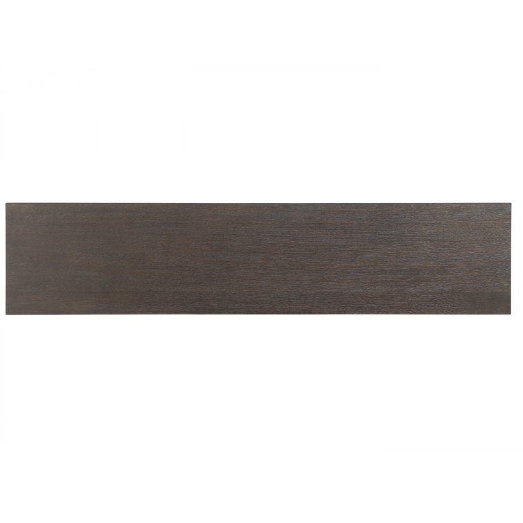 Dark Oak and Burnished Bronze Minimalist Hallway Table