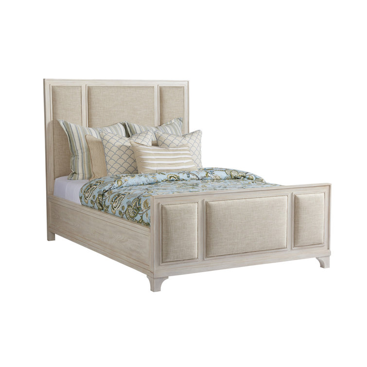 Sailcloth Ivory Upholstered Queen Panel Bed