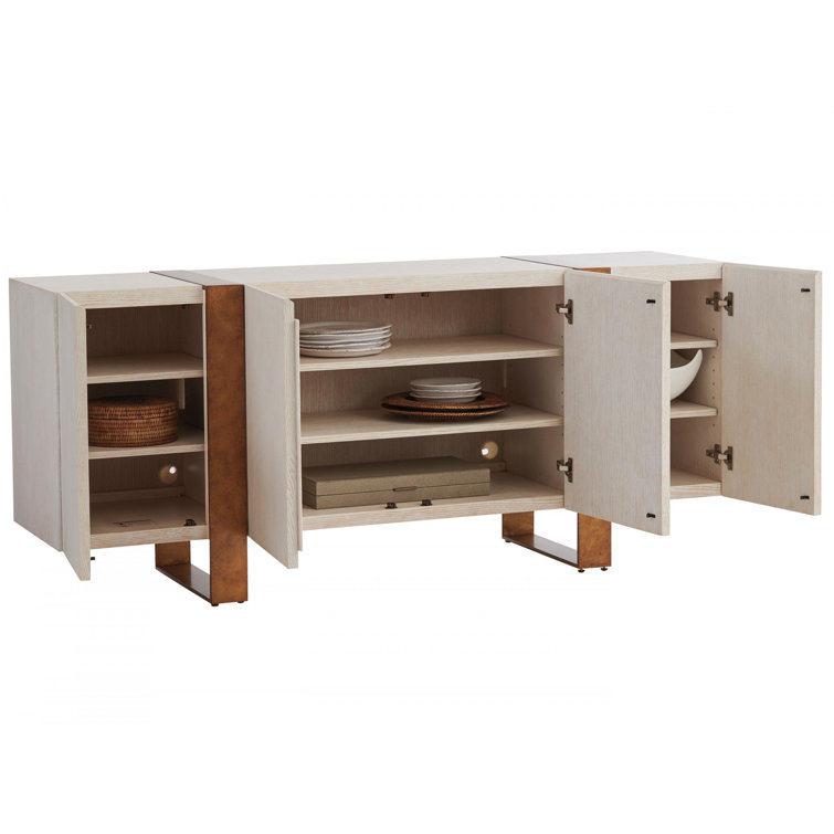 Carmel Gold & Cream 75'' Solid Wood Contemporary Sideboard