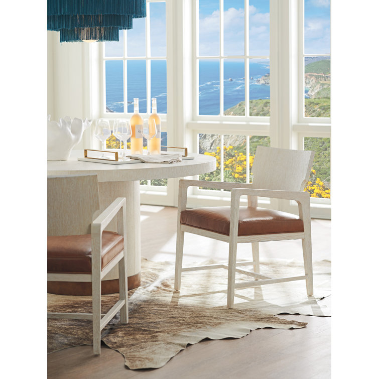 Carmel 60" Gold and Cream Round Marble-Top Dining Table