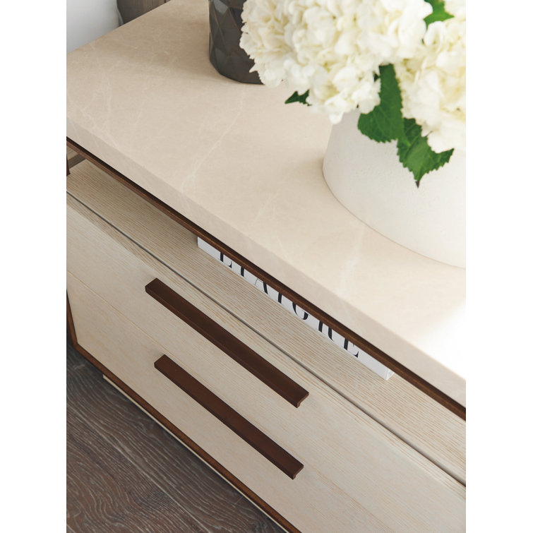 Carmel Contemporary Cream Nightstand with Soft Close Drawers