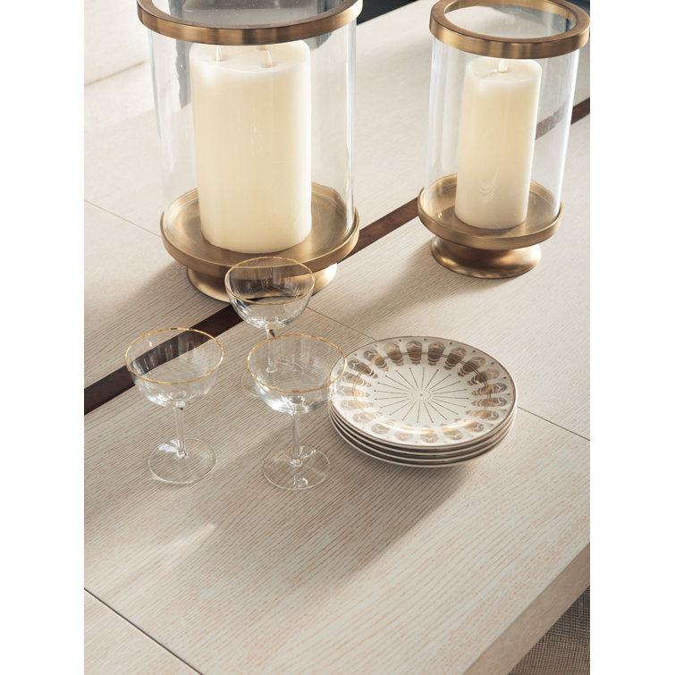 Carmel Vista Gold-Cream Extendable Rectangular Dining Table