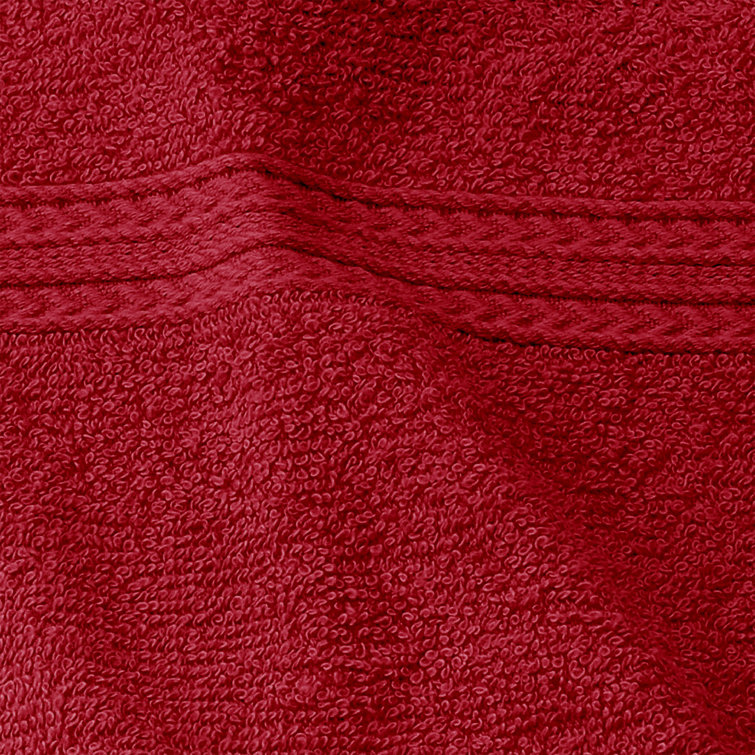 Eco-Friendly Cranberry Cotton 12-Piece Bathroom Towel Set