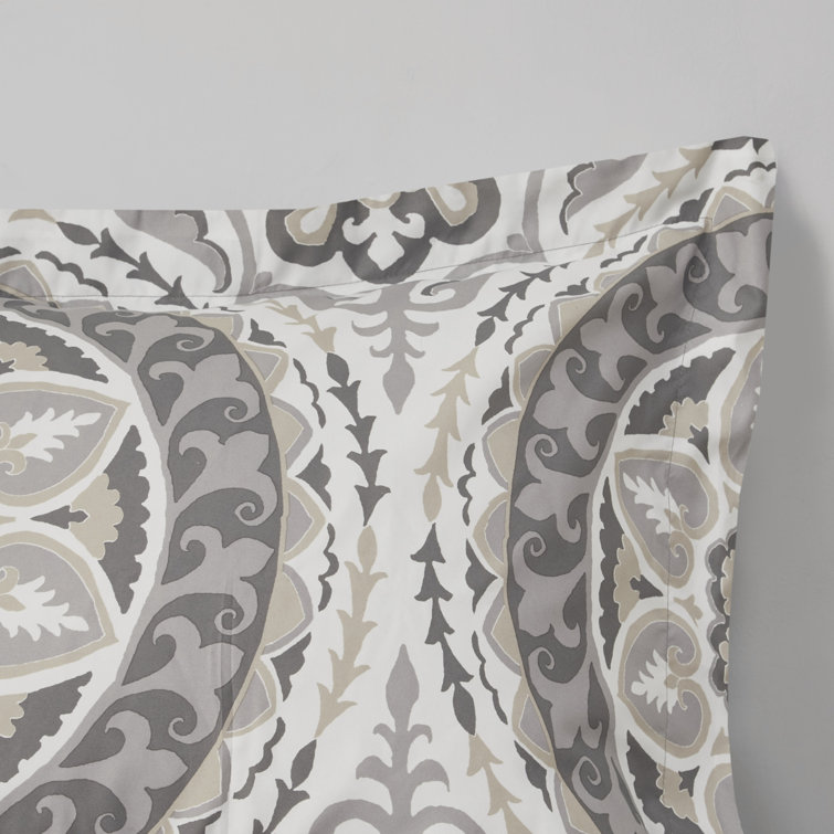 Taupe Twin Microfiber 7-Piece Comforter Set with Medallion Pattern