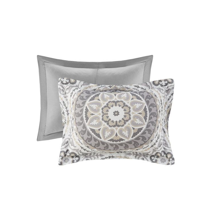 Taupe Boho-Chic Queen Microfiber 7-Piece Comforter Set