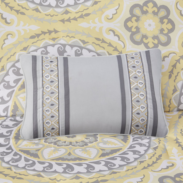 Coral and Gray Bohemian Queen Microfiber Comforter Set