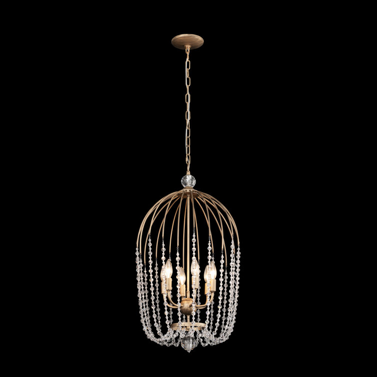 Havana Gold Crystal 6-Light Pendant Chandelier