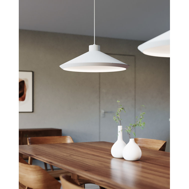 Koma 22" Satin White Aluminum LED Pendant Light