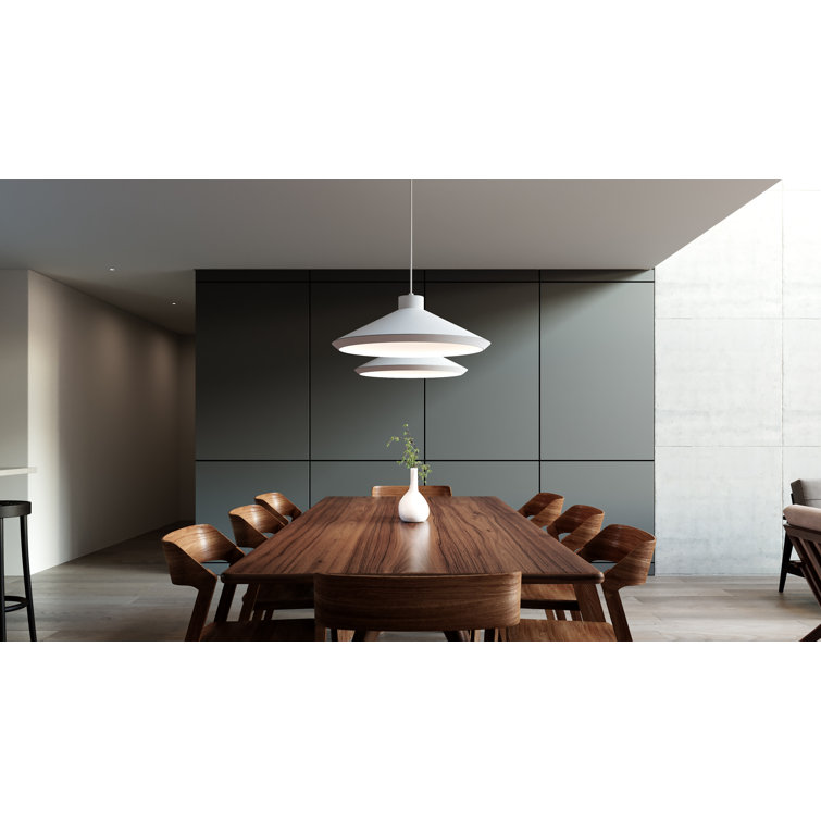 Koma 22" Satin White Aluminum LED Pendant Light